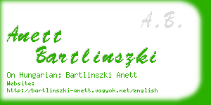 anett bartlinszki business card